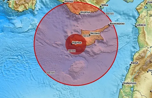 Земетресение с магнитуд 4,8 регистрирано между Кипър и Турция